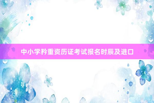 中小学矜重资历证考试报名时辰及进口