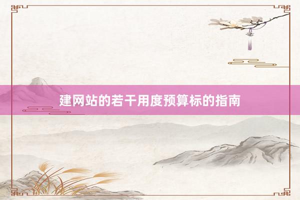建网站的若干用度预算标的指南